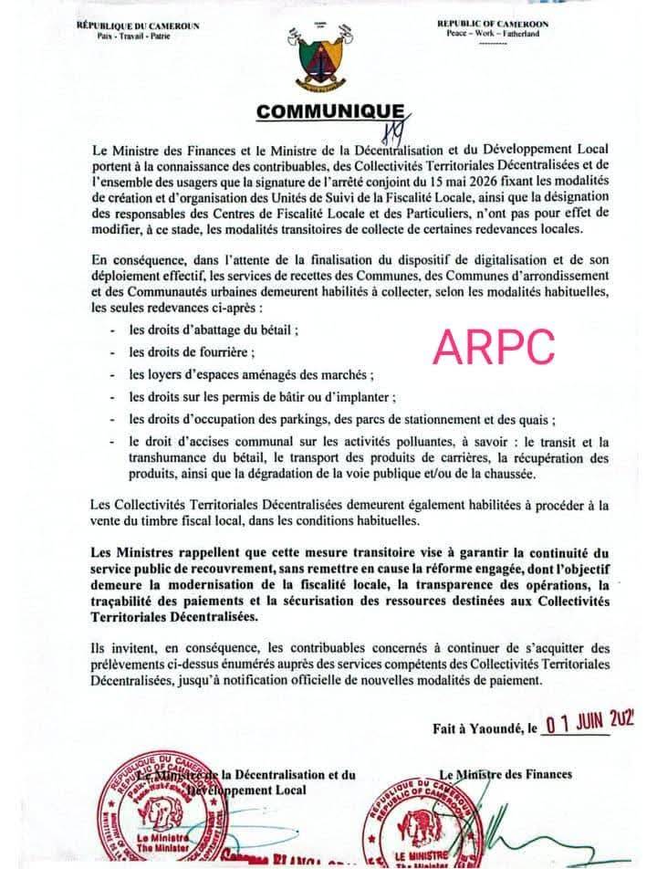 Fiscalité locale : les modalités actuelles de collecte des redevances locales restent en vigueur durant la phase de transition numérique